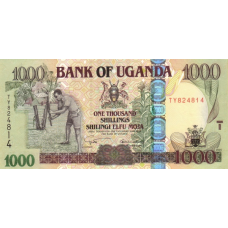 P43a Uganda - 1000 Shillings Year 2005